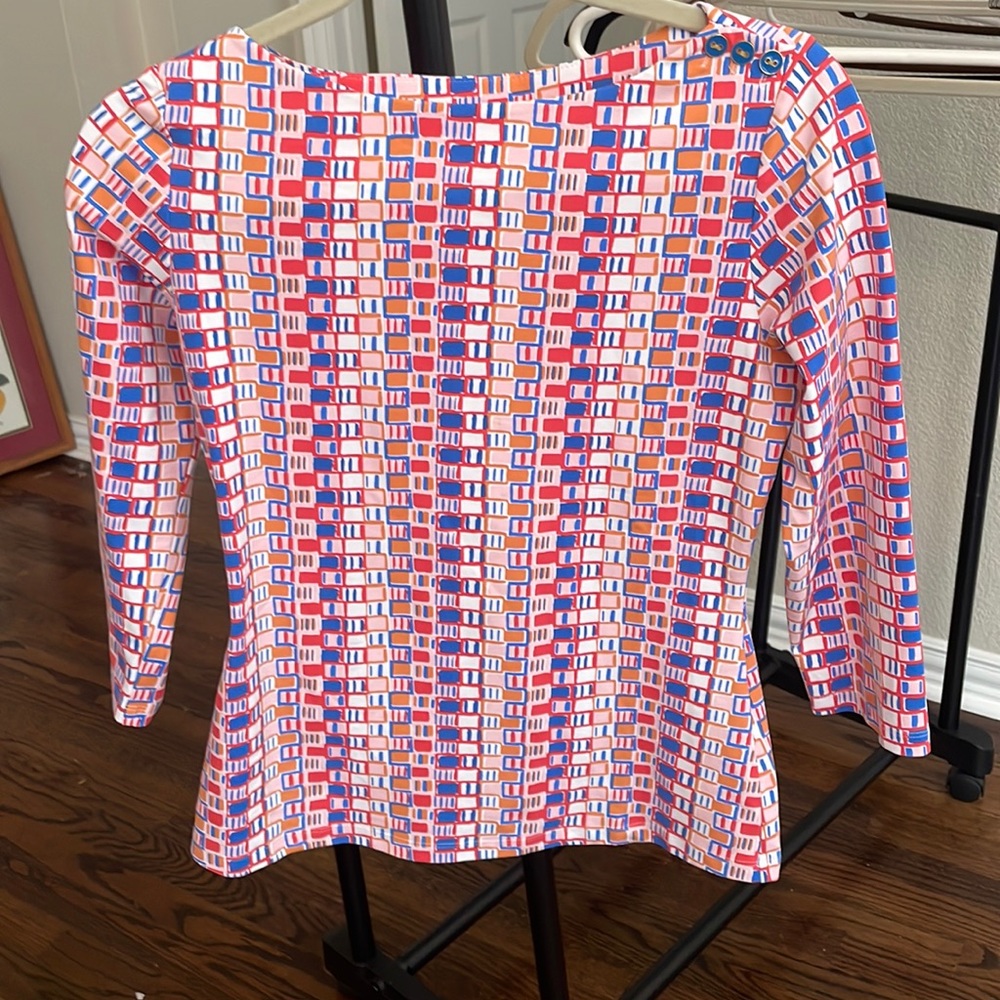 J. J McLaughlin Signature 3/4 sleeve Signature Top sz XS